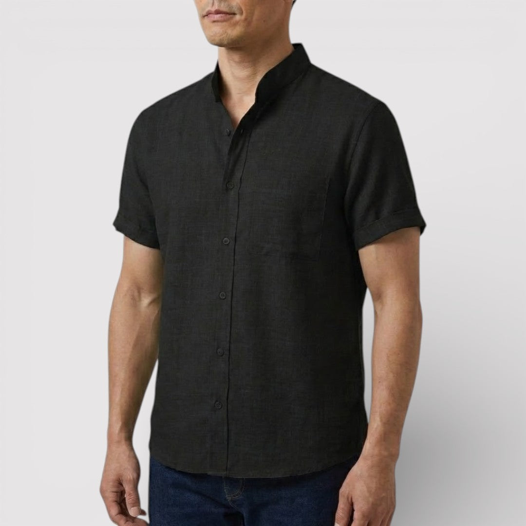 WILSON 通気性リネン混半袖シャツ