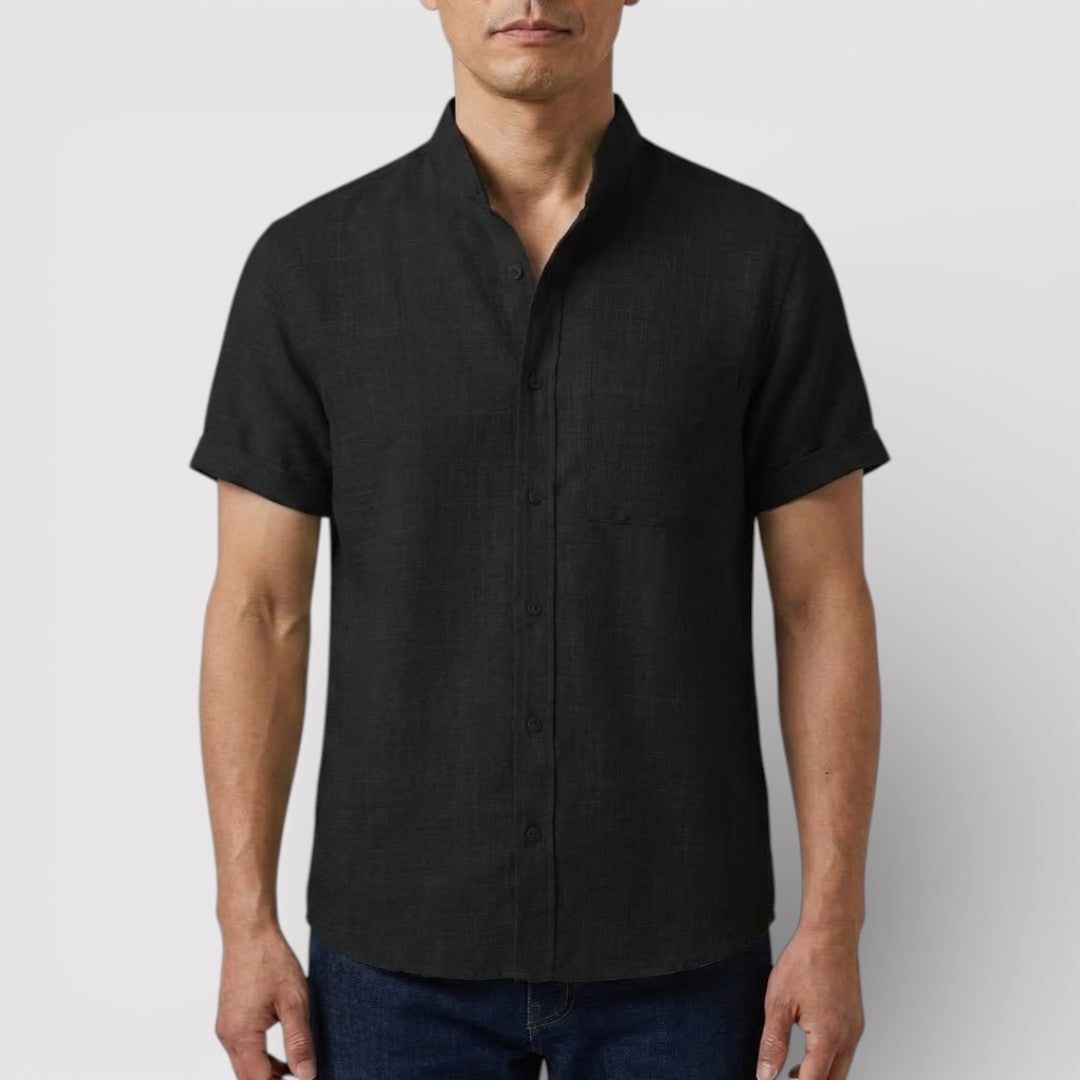 WILSON 通気性リネン混半袖シャツ