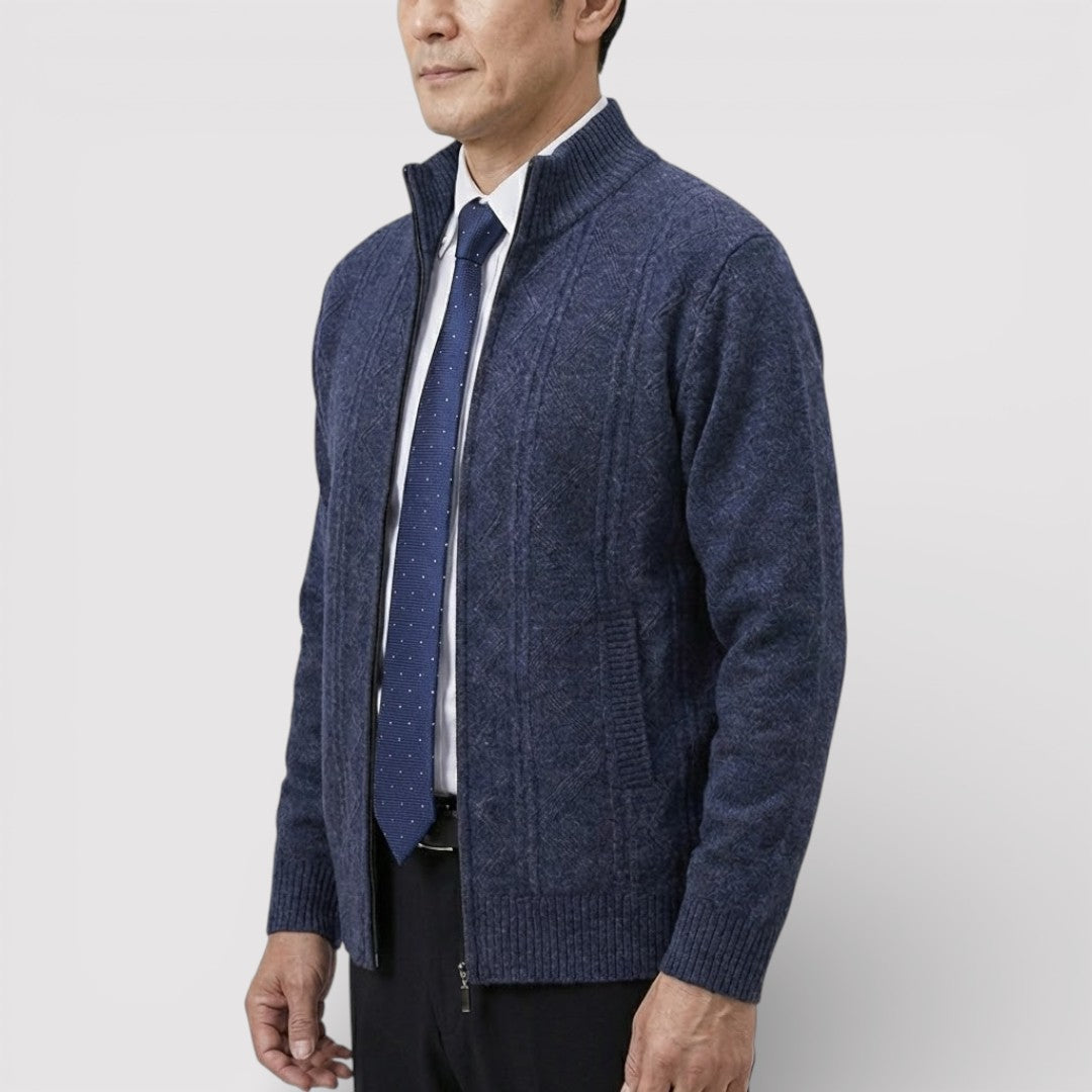 MILO テクスチャード・ニット・ジップ・カーディガン