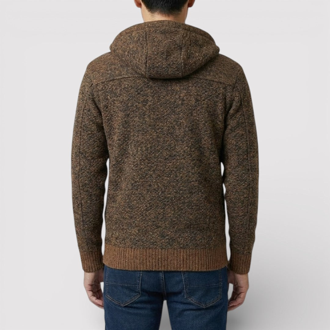 NOLANO テクスチャードニット・ジップパーカー