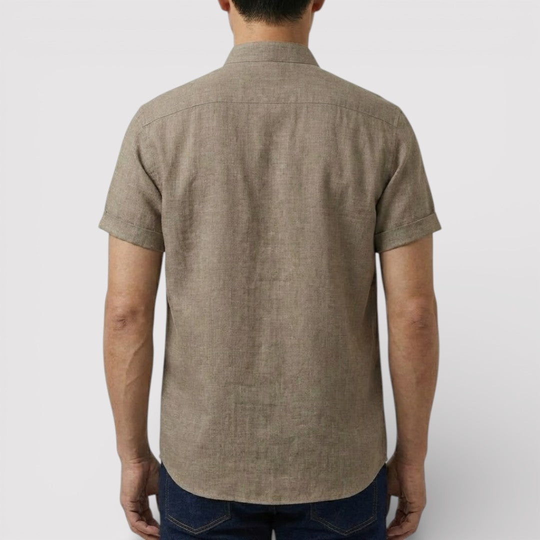 WILSON 通気性リネン混半袖シャツ