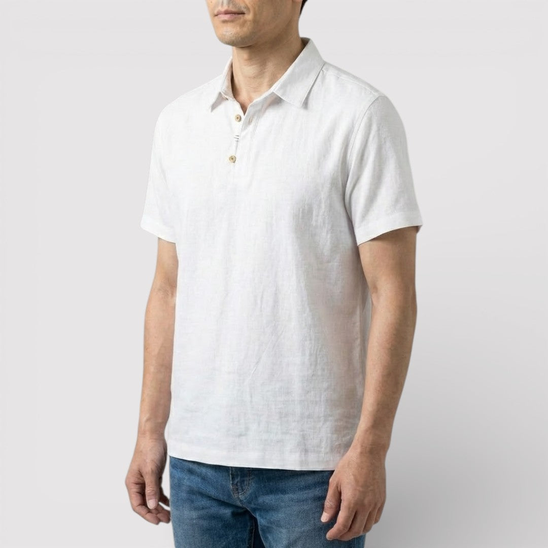 VAREN リネン混レギュラー・ポロシャツ